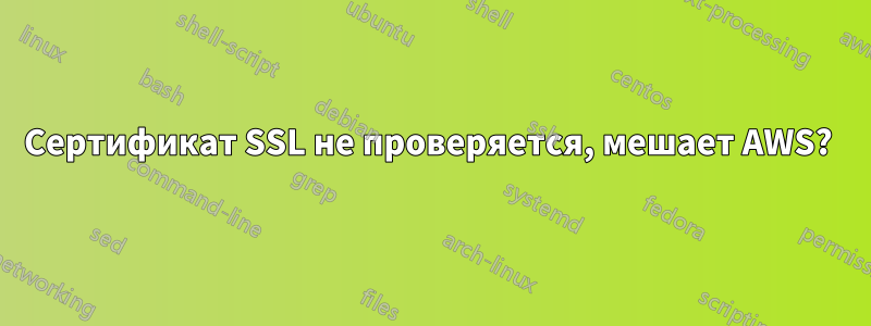 Сертификат SSL не проверяется, мешает AWS? 