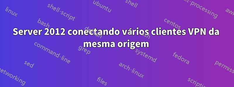 Server 2012 conectando vários clientes VPN da mesma origem