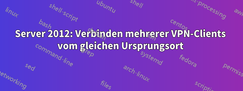 Server 2012: Verbinden mehrerer VPN-Clients vom gleichen Ursprungsort