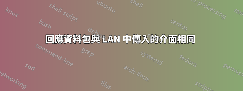 回應資料包與 LAN 中傳入的介面相同