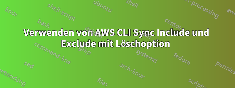 Verwenden von AWS CLI Sync Include und Exclude mit Löschoption 