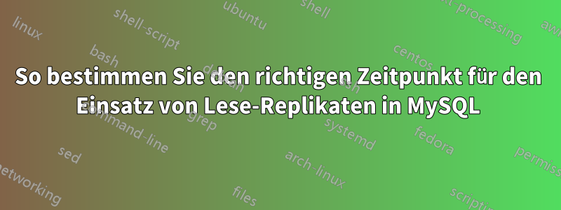 So bestimmen Sie den richtigen Zeitpunkt für den Einsatz von Lese-Replikaten in MySQL