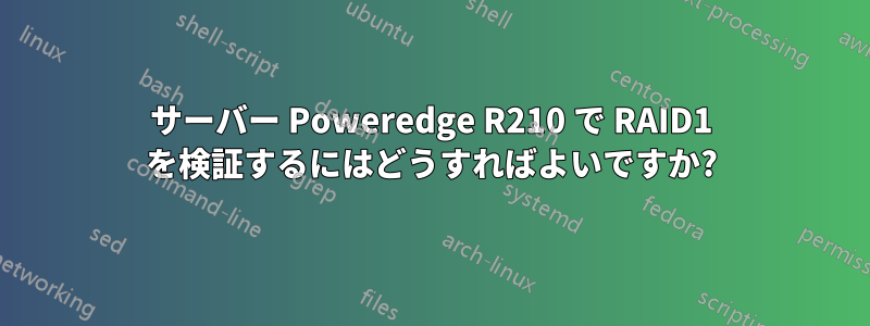 サーバー Poweredge R210 で RAID1 を検証するにはどうすればよいですか?