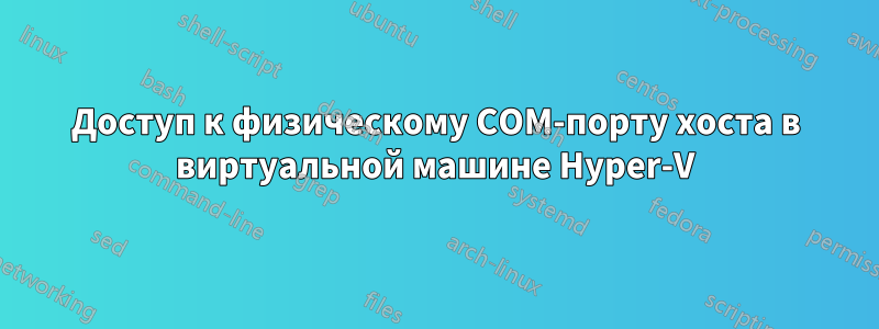 Доступ к физическому COM-порту хоста в виртуальной машине Hyper-V