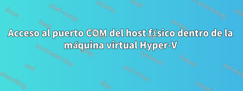 Acceso al puerto COM del host físico dentro de la máquina virtual Hyper-V