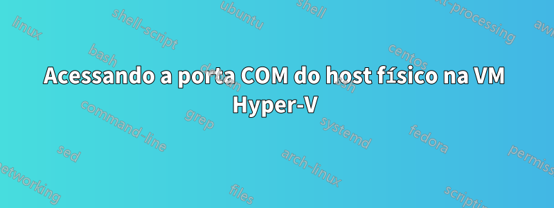 Acessando a porta COM do host físico na VM Hyper-V