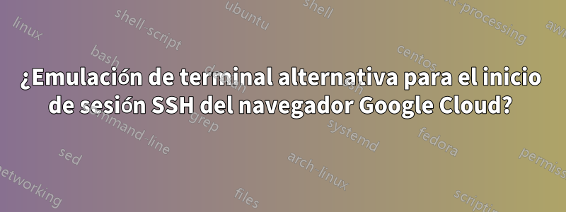 ¿Emulación de terminal alternativa para el inicio de sesión SSH del navegador Google Cloud?