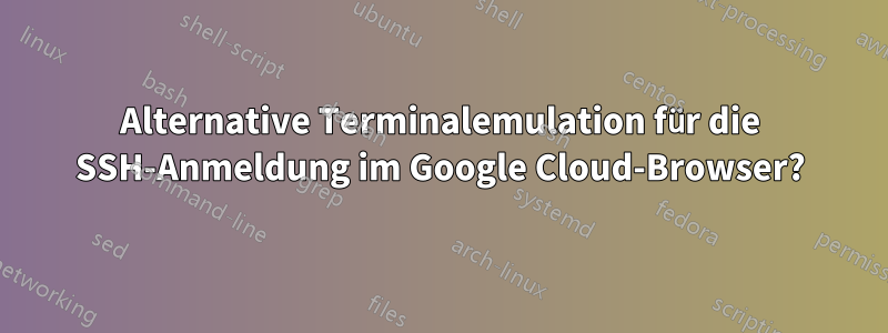 Alternative Terminalemulation für die SSH-Anmeldung im Google Cloud-Browser?