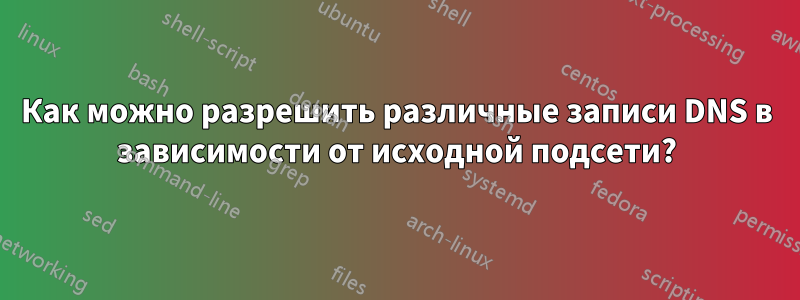 Как можно разрешить различные записи DNS в зависимости от исходной подсети?