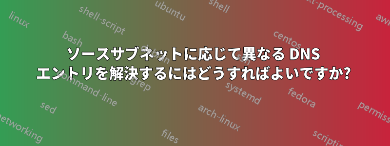 ソースサブネットに応じて異なる DNS エントリを解決するにはどうすればよいですか?