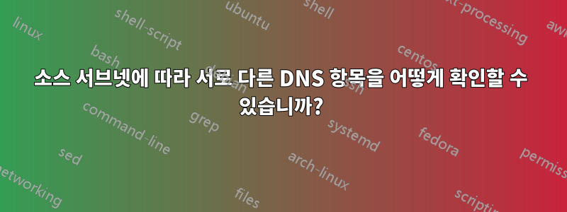 소스 서브넷에 따라 서로 다른 DNS 항목을 어떻게 확인할 수 있습니까?