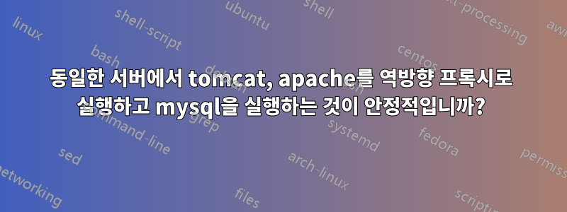 동일한 서버에서 tomcat, apache를 역방향 프록시로 실행하고 mysql을 실행하는 것이 안정적입니까?