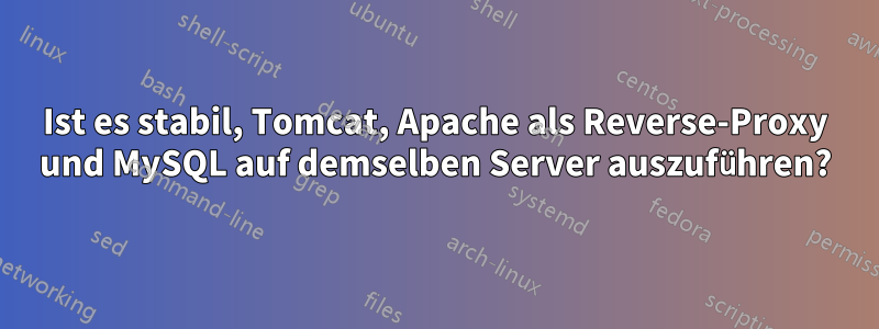 Ist es stabil, Tomcat, Apache als Reverse-Proxy und MySQL auf demselben Server auszuführen?