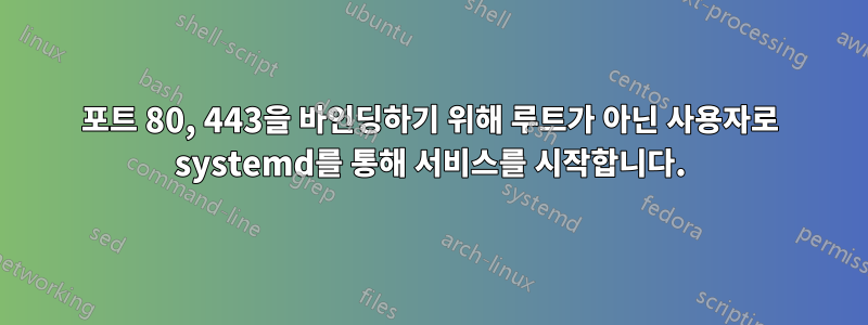 포트 80, 443을 바인딩하기 위해 루트가 아닌 사용자로 systemd를 통해 서비스를 시작합니다.