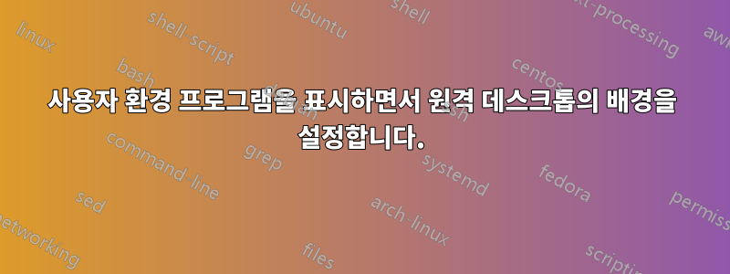 사용자 환경 프로그램을 표시하면서 원격 데스크톱의 배경을 설정합니다.