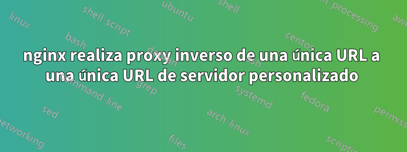 nginx realiza proxy inverso de una única URL a una única URL de servidor personalizado