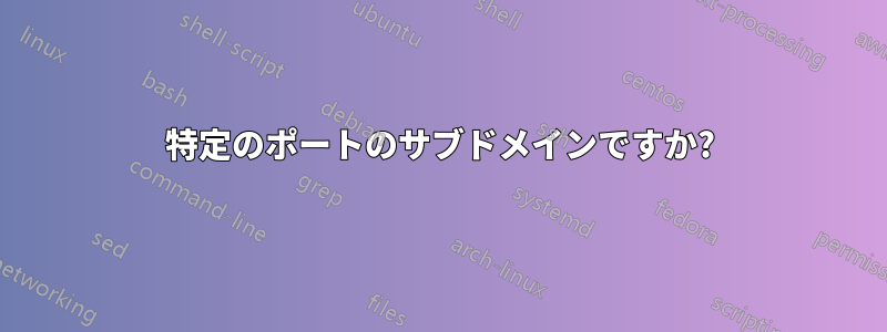 特定のポートのサブドメインですか?