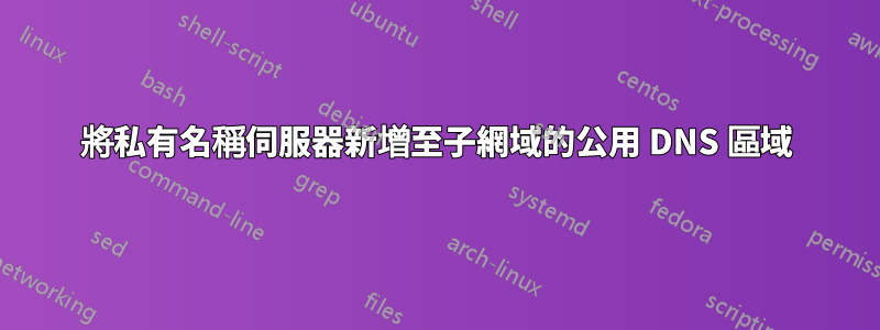 將私有名稱伺服器新增至子網域的公用 DNS 區域