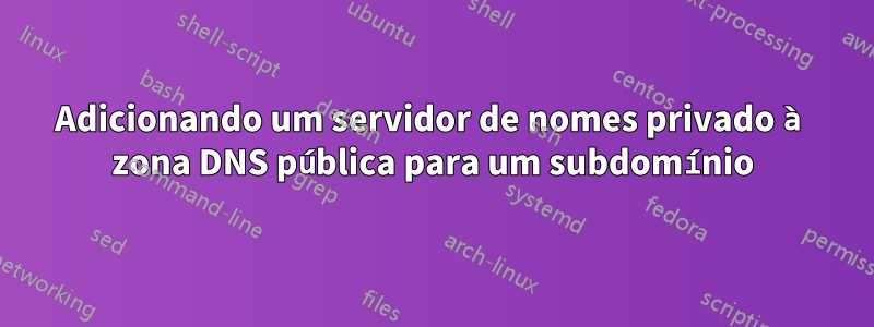 Adicionando um servidor de nomes privado à zona DNS pública para um subdomínio