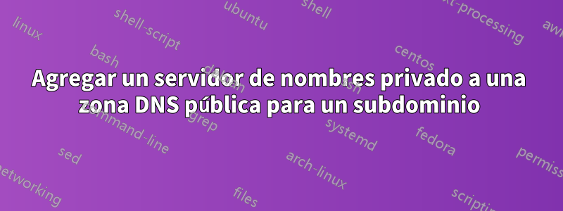 Agregar un servidor de nombres privado a una zona DNS pública para un subdominio