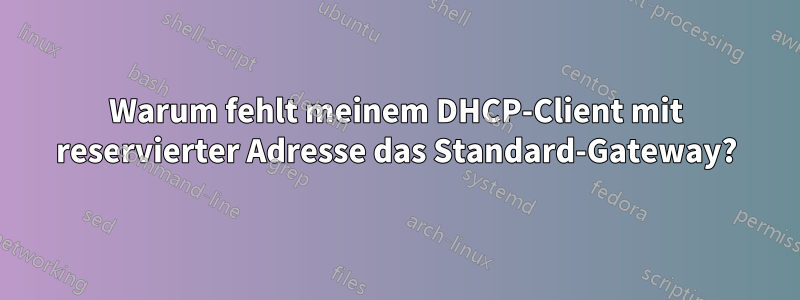 Warum fehlt meinem DHCP-Client mit reservierter Adresse das Standard-Gateway?