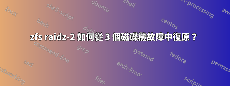 zfs raidz-2 如何從 3 個磁碟機故障中復原？