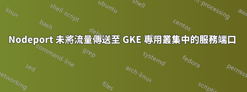 Nodeport 未將流量傳送至 GKE 專用叢集中的服務端口