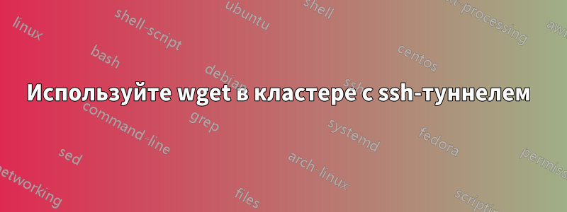 Используйте wget в кластере с ssh-туннелем 