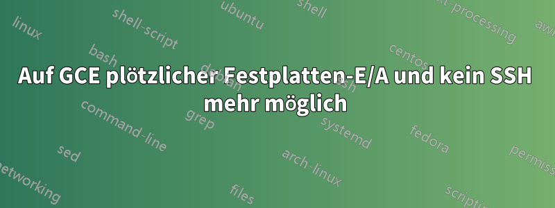 Auf GCE plötzlicher Festplatten-E/A und kein SSH mehr möglich