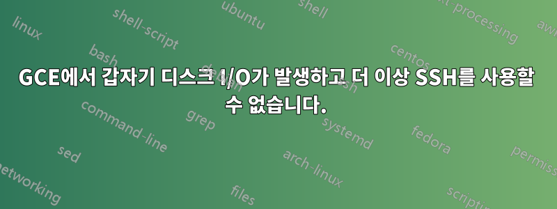 GCE에서 갑자기 디스크 I/O가 발생하고 더 이상 SSH를 사용할 수 없습니다.