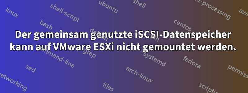 Der gemeinsam genutzte iSCSI-Datenspeicher kann auf VMware ESXi nicht gemountet werden.