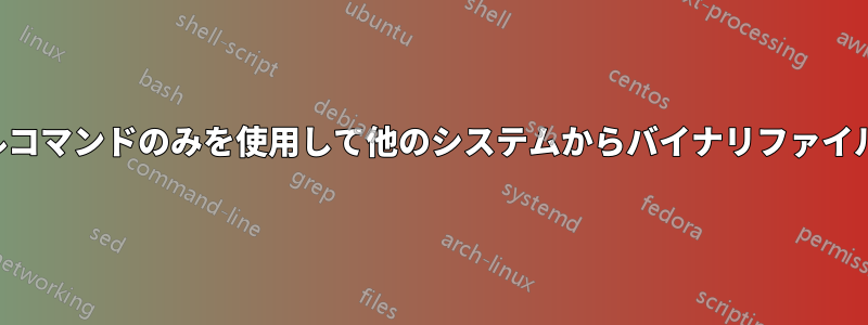 組み込みシェルコマンドのみを使用して他のシステムからバイナリファイルをコピーする