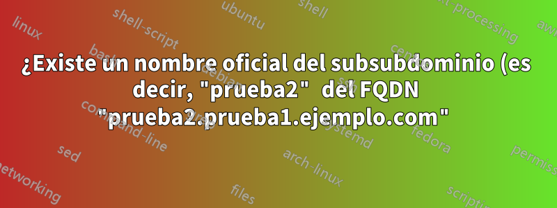 ¿Existe un nombre oficial del subsubdominio (es decir, "prueba2" del FQDN "prueba2.prueba1.ejemplo.com")?