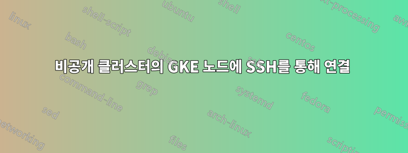 비공개 클러스터의 GKE 노드에 SSH를 통해 연결