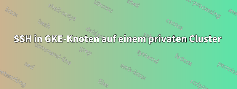 SSH in GKE-Knoten auf einem privaten Cluster