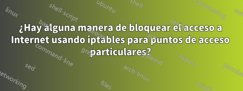 ¿Hay alguna manera de bloquear el acceso a Internet usando iptables para puntos de acceso particulares?