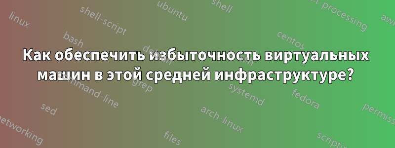 Как обеспечить избыточность виртуальных машин в этой средней инфраструктуре?