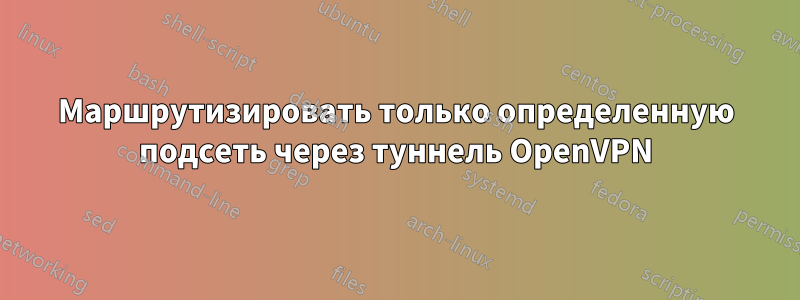 Маршрутизировать только определенную подсеть через туннель OpenVPN