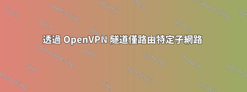 透過 OpenVPN 隧道僅路由特定子網路