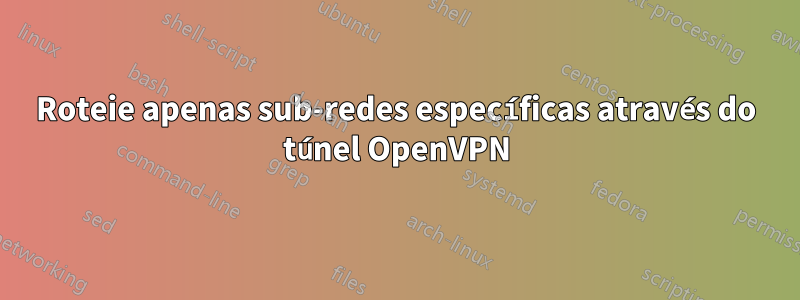 Roteie apenas sub-redes específicas através do túnel OpenVPN