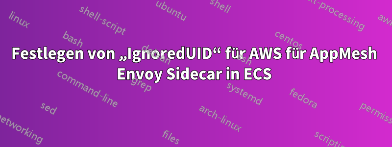 Festlegen von „IgnoredUID“ für AWS für AppMesh Envoy Sidecar in ECS