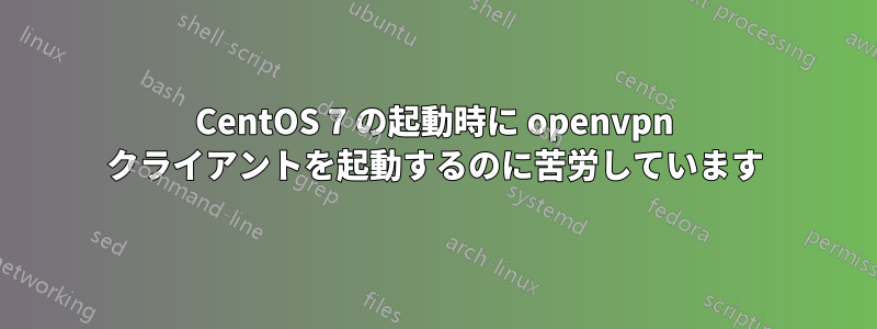 CentOS 7 の起動時に openvpn クライアントを起動するのに苦労しています