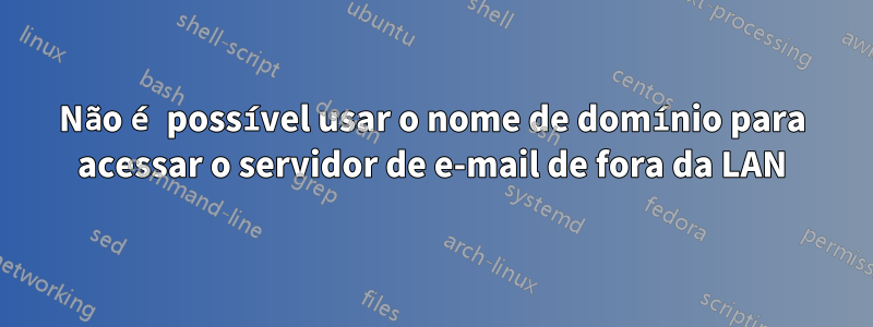 Não é possível usar o nome de domínio para acessar o servidor de e-mail de fora da LAN