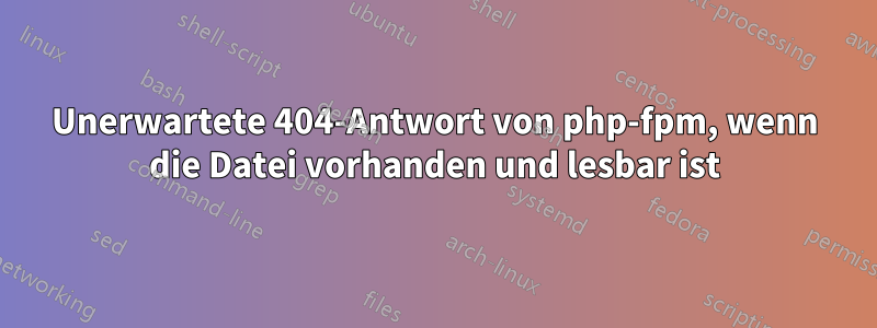 Unerwartete 404-Antwort von php-fpm, wenn die Datei vorhanden und lesbar ist