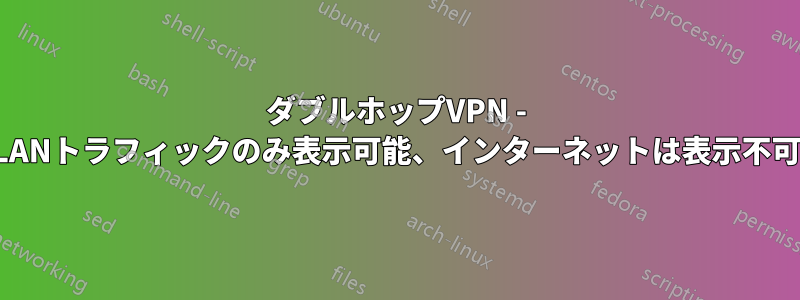 ダブルホップVPN - LANトラフィックのみ表示可能、インターネットは表示不可