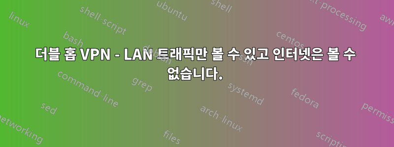 더블 홉 VPN - LAN 트래픽만 볼 수 있고 인터넷은 볼 수 없습니다.