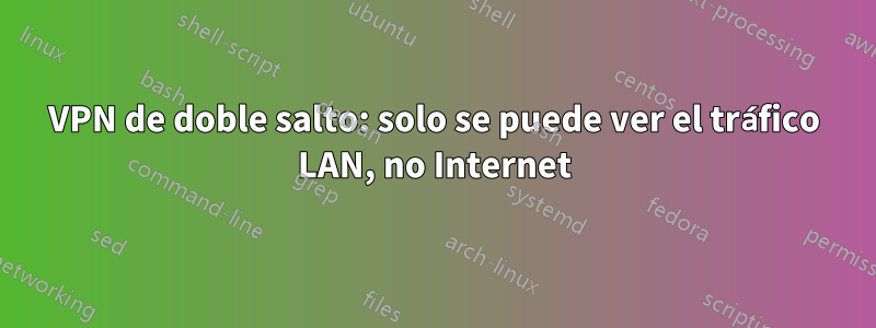 VPN de doble salto: solo se puede ver el tráfico LAN, no Internet