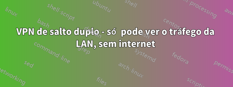 VPN de salto duplo - só pode ver o tráfego da LAN, sem internet