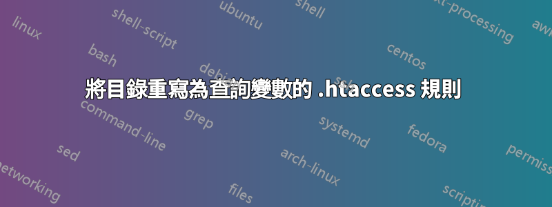 將目錄重寫為查詢變數的 .htaccess 規則