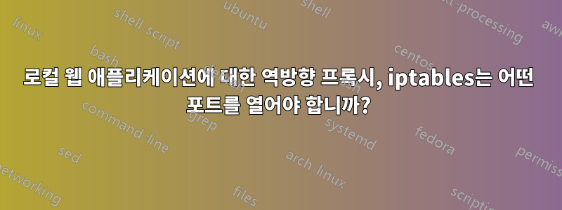 로컬 웹 애플리케이션에 대한 역방향 프록시, iptables는 어떤 포트를 열어야 합니까?